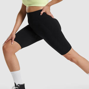 Short de motard taille haute pour femme Options de personnalisation Short d'entraînement de gymnastique OEM Logo impression bouton fleur soutien de marque privée - Product Image 4