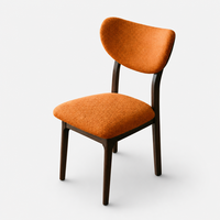 Chaise de salle à manger nordique en bois massif avec dossier rembourré, design moderne et minimaliste pour la maison, la salle à manger, le salon, le bureau, renforcée