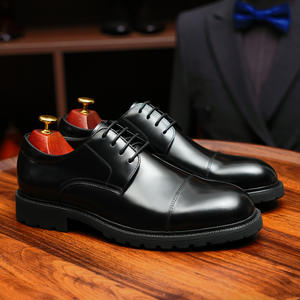 Chaussures Oxford en cuir de vachette pleine fleur avec talon amorti et design antidérapant, chaussures habillées pour hommes, chaussures en cuir - Product Image 4