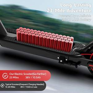 Trottinette électrique pour adultes, pneus mi-range mph, suspension avant double, pliable, éclairage latéral intégré - Product Image 4