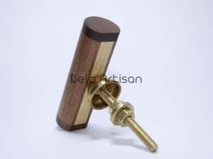 มือจับไม้พร้อมสกรูโลหะ ขายส่งดี ดีไซน์ใหม่ มือจับเรซิ่นไม้ ขายดี สำหรับประตูภายในและภายนอก - Product Image 6