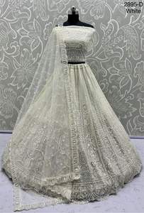 Red de diseño moderno con hilo motivo y bordado de lentejuelas Lehenga Choli Fabricante y proveedor de Surat a la última tarifa - Product Image 6