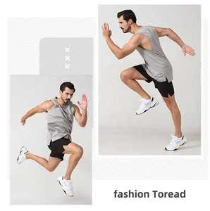 Camiseta sin mangas de gimnasio para hombre OEM 100% algodón Stringer entrenamiento deportes Fitness Casual Split diseño de secado rápido transpirable camiseta sin mangas de punto - Product Image 4