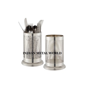 Stainless Steel and Wood Kitchen Accessories Standard Design 3 Compartment Kitchen <b>Cutlery</b> Holder in India - Product Image 4