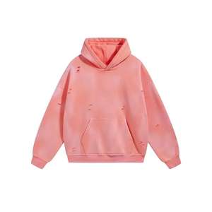 Sweat-shirt délavé personnalisé en gros pour hommes, 100% coton, impression de logo personnalisée, sweat-shirt uni, style streetwear - Product Image 5