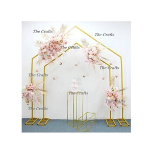 Toile de fond en forme d'arc de cercle en métal doré en vrac pour la décoration de fête de mariage en plein air à des prix acceptables - Product Image 2