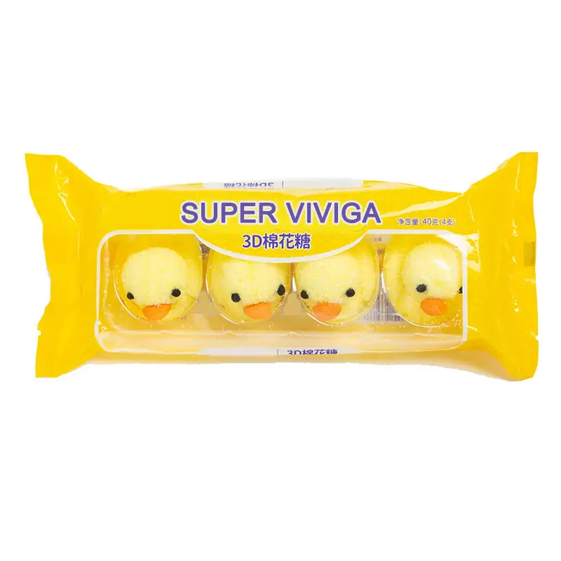 Halal Party Jelly Fudge Candy Kids Leisure Snack Little Yellow Duck Fruit Flavor 3d Marshmallow