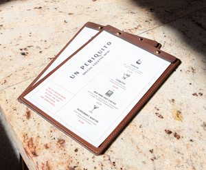 PU Menu Display Stand A4 <b>A5</b> A6 French Menu Holder Bar Tabletop <b>Folder</b> Wine Red Brown - Product Image 4