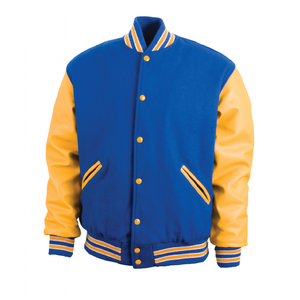 Otoño Invierno Vintage béisbol Letterman Varsity chaquetas para hombres parches bordados a rayas personalizados mangas de cuero formales para hombres - Product Image 4
