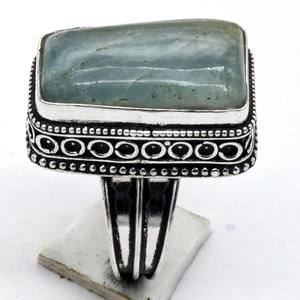 Vente en gros de bagues fines en argent sterling 925 sculptées originales aigue-marine pierre précieuse coupe ovale multi-pierres précieuses réglage de lunette pour les femmes - Product Image 2