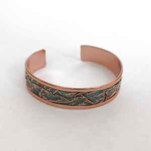 Brazalete de cobre puro hecho a mano Brazalete ajustable Hecho a mano en - Product Image 2