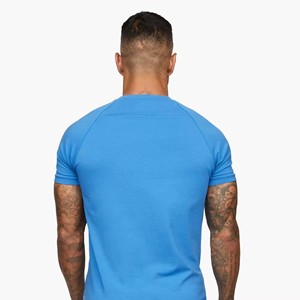 2024 Royal Blue 100% Cotton Slim Fit <b>Twinset</b> Breathable Short Sleeves Crew Neck T-Shirts and Shorts Winter Tracksuits Set - Product Image 5