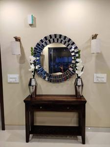 Espejo Redondo Vintage de Pared con Marco de Vidrio Plateado, Diseño Elegante para Decoración del Hogar, Modelo KSN-MR-183, Caja Marrón Corrugada - Product Image 2