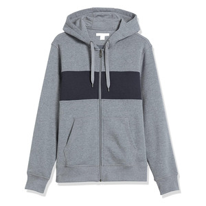 Sweat à capuche zippé pour homme, 100% coton molletonné, respirant, imperméable, imprimé numériquement, finition unie, style hip-hop - Product Image 1