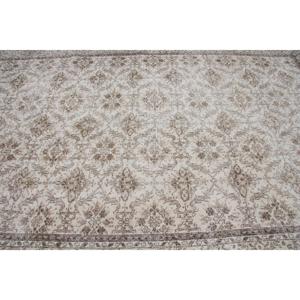 Tapis turc vintage, tapis de 6,8 x 10,7 pieds, tapis en laine gris et blanc à pois - Product Image 4