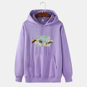 เสื้อสวมหัวลำลองของผู้ชายเสื้อฮู้ดผ้าฝ้าย100% สีทึบพิมพ์ลายกราฟิกสำหรับฤดูใบไม้ร่วงฤดูหนาว - Product Image 6