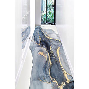 Alfombra Moderna con Estampado de Mármol Azul - Decoración de Oficina, Salón, Fácil de Limpiar, con Pelo Suave - Product Image 4