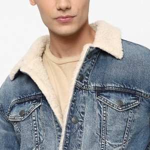 Veste en jean pour homme de haute qualité, style urbain, col montant, 100% coton, écologique, imperméable, respirante, service OEM - Product Image 6