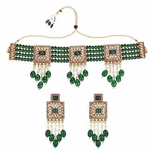 Gargantilla india, collar gargantilla multicolor, gargantilla de Polki, joyería étnica india, collar Kundan, conjunto de joyería nupcial para ella - Product Image 2