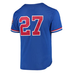 Jersey de práctica de béisbol y softbol auténtico de talla grande para hombre, transpirable, gris, rojo y azul, Jersey suave para jugadores deportivos - Product Image 4