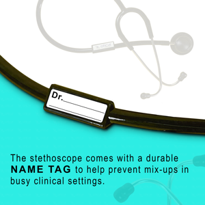 Stéthoscope étudiant OTICA noir en aluminium, diaphragme simple face et cadre chromé pour étudiants en médecine, infirmières - Product Image 4