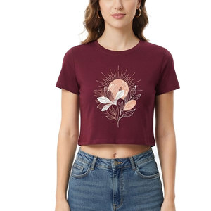 T-shirt court haut de gamme pour femme, manches courtes, décontracté, mode, coupe ajustée, streetwear, vêtements d'été, vente en gros - Product Image 1