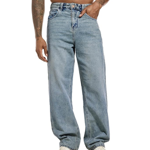 Jeans de Mezclilla Elásticos y Transpirables para Hombre, Última Colección, Pantalones Casuales Holgados de Corte Recto, Estilo Hip Hop Urbano, Tallas Grandes - Product Image 3