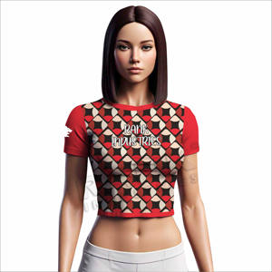 เสื้อครอปสตรีแบบแห้งเร็วเสื้อครอปของผู้หญิงเสื้อครอปเอวลอยใส่สบายดีไซน์ไม่เหมือนใคร - Product Image 3