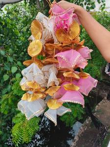 Vibrant Net Tassel & <b>Gota</b> Lace Flower Strings 2 Feet <b>Gota</b> Phool Strings for Indian Wedding Mehndi Haldi Festival Party Backdrop - Product Image 4