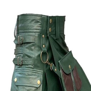 High Quality Custom Made Men Leather <b>Kilts</b> New Trendy Professional Manufacturing Premium Quality Leather <b>Kilt</b> - Product Image 3
