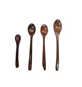 Manufacturer Wholesale Wood Dessert Spoon Short Handle <b>Mirror</b> Eco-Friendly Dishwasher Safe Custom Engraved Logo Wedding Use - Product Image 3