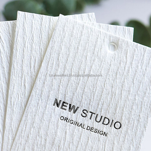 Etiqueta personalizada con nombre y logotipo, papel de alta calidad, etiquetas para ropa para tarjetas y etiquetas colgantes, compra de etiqueta personalizada con alambre - Product Image 4