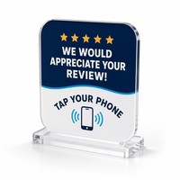 Support NFC en acrylique personnalisé avec impression UV, programmable 13,56 MHz, affichage tactile
