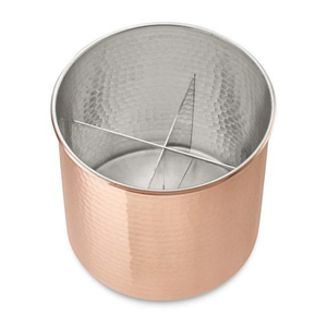 Porta cubiertos de acero inoxidable con acabado martillado en cobre, organizador de utensilios para encimera. - Product Image 3