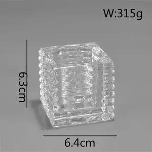 Tealight Crystal Quadrado conjunto de suporte de vela votiva de vidro para mesa de peças centrais de casa de casamento