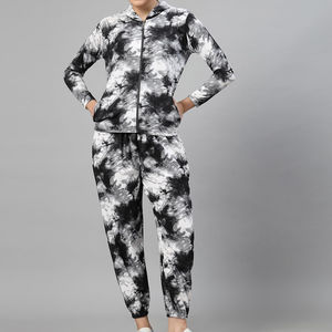 Nueva llegada de las mujeres mejor calidad OEM diseño personalizado Streetwear sólido 100% poliéster Sudadera con capucha Jogger pantalones de chándal chándales - Product Image 5