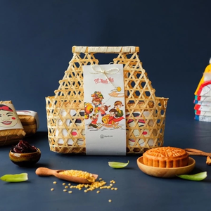 PANIERS décoratifs en BAMBOU tissé en forme de valise pour cadeaux et souvenirs Cadeau d'invité de mariage Panier de Pâques Boîte cadeau d'affaires - Product Image 6