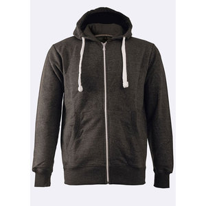 Sweat-shirt à capuche zippé en coton uni coupe classique pour homme Poches - Product Image 3