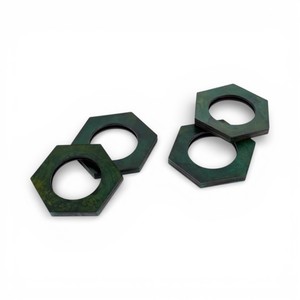 Anneaux de serviette en marbre vert poli avec une forme cylindrique lisse pour une décoration de table de luxe unique - Product Image 3