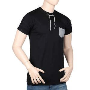 เสื้อยืดคอกลมแขนสั้นผู้ชาย - สีดำ - Product Image 1