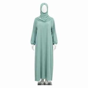 Abaya plissée respirante pour adultes, tissu doux et léger, tenue modeste, coupe ample, vêtements islamiques quotidiens, robe musulmane tendance - Product Image 4
