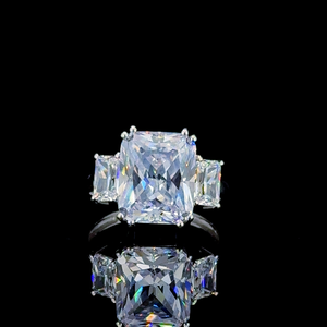 Anillo de boda de Hip Hop para mujer con corte de pera blanca VVS Moissanite Iced de Plata de Ley 925, fiesta de aniversario certificada por IGI - Product Image 1