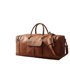 Handmade Buffalo Leather Duffel <b>Bag</b> for <b>Men</b> & Women Genuine Leather Large Weekender Gym <b>Overnight</b> Rustic Travel <b>Bag</b> - Product Image 1