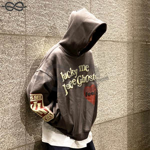 Haute Qualité Poudre 3D Puff Imprimer Pull Décontracté Sweat À Capuche Sans Fil Sweat À Capuche Personnalisé Blanc Imprimé Sweat À Capuche Surdimensionné Streetwear - Product Image 3