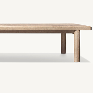 Esta mesa rectangular duradera, hecha de madera con un diseño moderno, es perfecta para la playa o la piscina. - Product Image 1