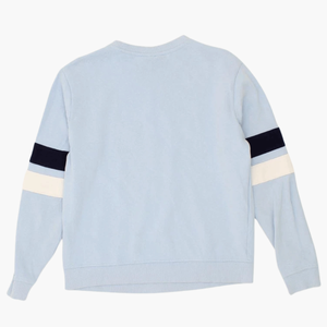 Sudadera de cuello redondo de algodón azul claro 100% para hombre, Top básico bordado para impresión Digital de invierno - Product Image 2