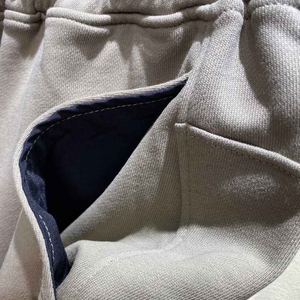 Nouveau design hommes genou longueur coton éponge français coupe et coudre sueur pantalons courts rétro plaine Streetwear Shorts - Product Image 5