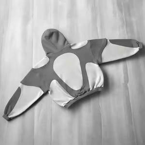 Streetwear Panel <b>Work</b> Pullover Wholesale Custom <b>Hoodies</b> With Distress Embroidery Design <b>Men's</b> basics Hoodie - Product Image 3