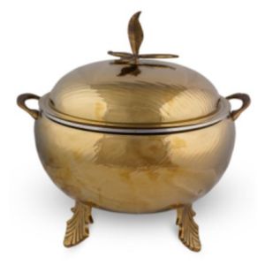 Plat de service de buffet élégant en acier inoxydable avec finition dorée, découpe au laser diamant, durable et élégant, pour la restauration - Product Image 4