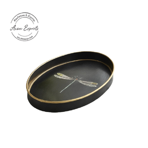 Grand plateau métallique rectangulaire de qualité de luxe, fabriqué à la main avec finition dorée, utilisé pour le service et la Table de Restaurant d'hôtel - Product Image 6